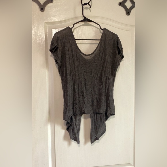 Old Navy Tops - Old Navy Charcoal Asymmetrical Short Sleeve Top